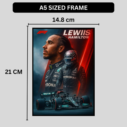 Premium Lewis Hamilton 2D Car Frame – Formula 1 Wall Art for Racing Fans & Collectors | Mercedes-AMG F1 Inspired Decor