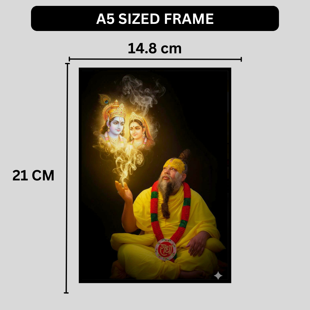 Prem@n@nd Maharaj Ji Sacred Wall Frame | HD Glossy 2D Devotional Photo | Spiritual Guru Wall Art for Home Mandir, Pooja Room & Meditation Space
