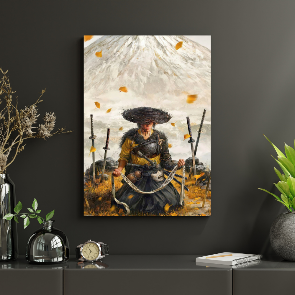 Samurai Ronin Warrior Poster | Japanese Sword Fighter Wall Art | Minimalist Samurai Poster for Bedroom, Office & Gaming Room | Premium Glossy Wall Poster