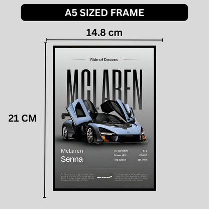 McLaren Senna Framed Car Wall Art – Premium Automotive Decor for Car Enthusiasts