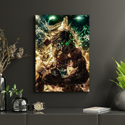 Eren Yeager Titan Form Poster | Attack on Titan Anime Wall Art | Premium Glossy Anime Poster for Bedroom, Gaming Room & Office