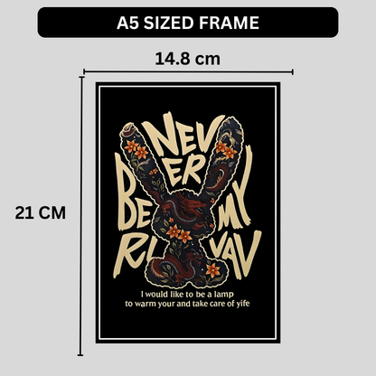 "Never Be My Rival" – Luxury Typography Wall Art | Premium 2D Framed HD Glossy Print | Designer Statement Décor for Modern Interiors
