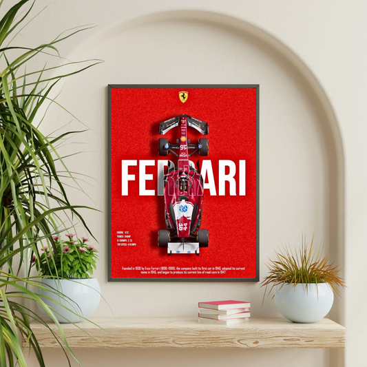 FERRARI F1 Car Wall Art – Premium Automotive Decor for Car Enthusiasts