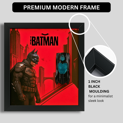 Batman Aircraft 3D Framed Collectible Display – Diecast Car 1:64 Model