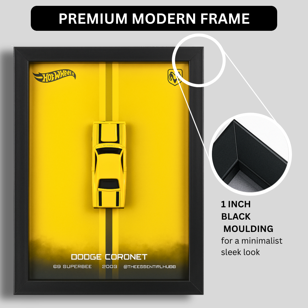 1969 Dodge Coronet Superbee Hot Wheels 3D Car Frame
