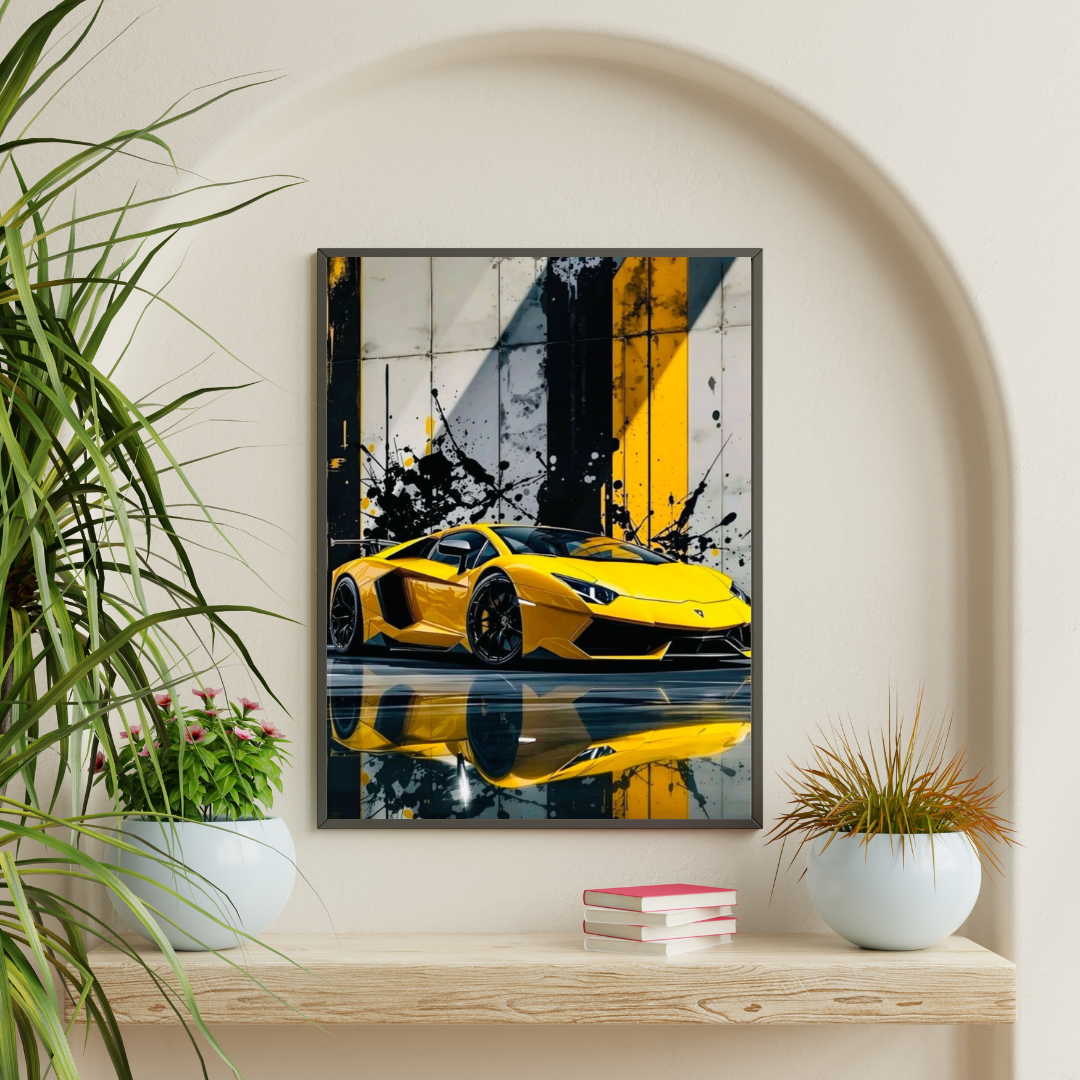 Lamborghini Framed Car Wall Art – Premium Automotive Decor for Car Enthusiasts