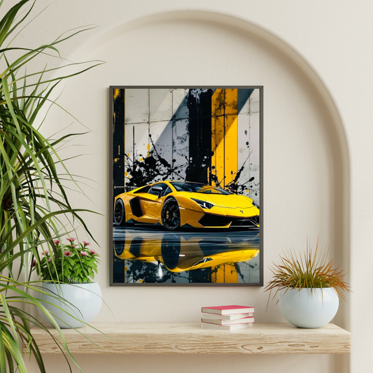 Lamborghini Framed Car Wall Art – Premium Automotive Decor for Car Enthusiasts