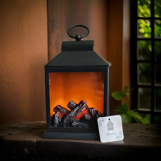 The Fire Camp Decorative Lantern – LED Flame Effect Vintage Lantern for Cozy Ambience & Rustic Home Decor