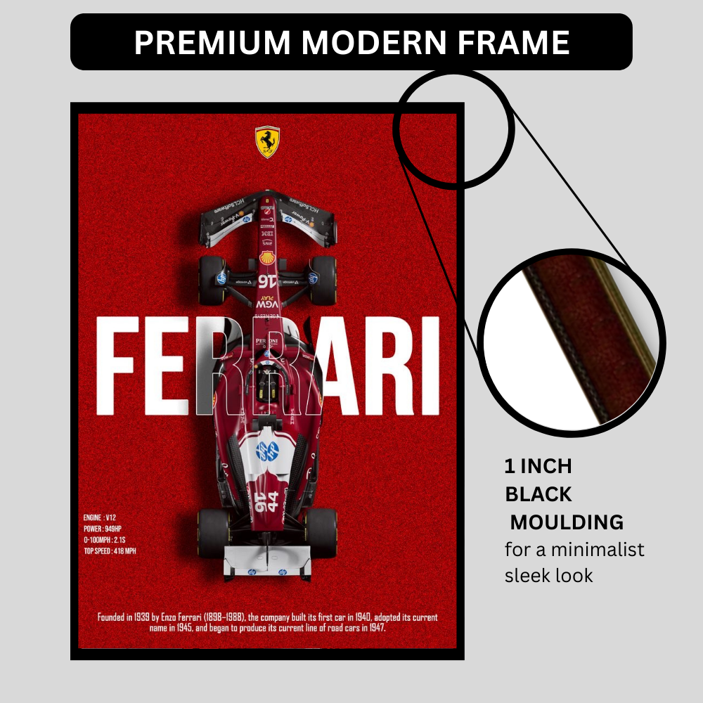 FERRARI F1 Car 2d Wall Art – Premium Automotive Decor for Car Enthusiasts
