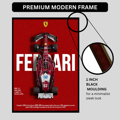 FERRARI F1 Car 2d Wall Art – Premium Automotive Decor for Car Enthusiasts