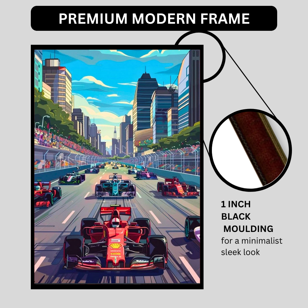 F1 Framed Car Wall Art – Premium Automotive Decor for Car Enthusiasts