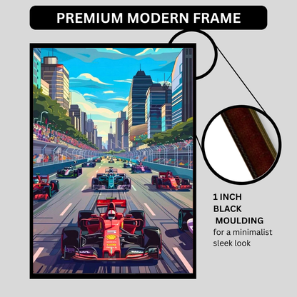 F1 Framed Car Wall Art – Premium Automotive Decor for Car Enthusiasts
