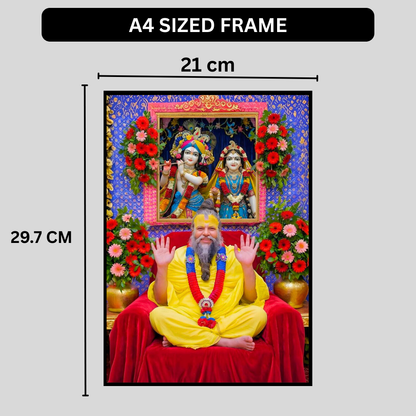 Prem@n@nd Maharaj Ji Sacred Wall Frame | HD Glossy 2D Devotional Photo | Spiritual Guru Wall Art for Home Mandir, Pooja Room & Meditation Space