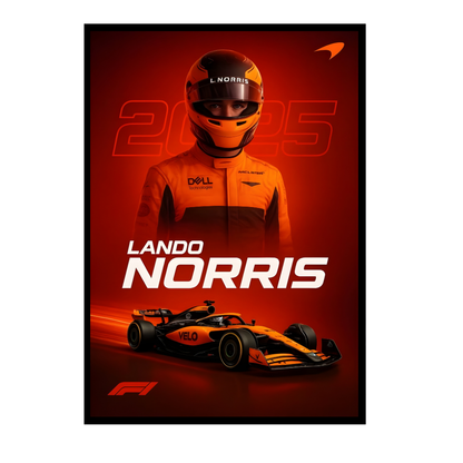 Premium Lando Norris 2D Car Frame – Formula 1 Wall Art for Racing Fans & Collectors | McLaren F1 Inspired Decor