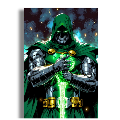 Doctor Doom Wall Poster | Premium Glossy Marvel Villain Poster for Bedroom, Gaming Room & Office | High Quality Print
