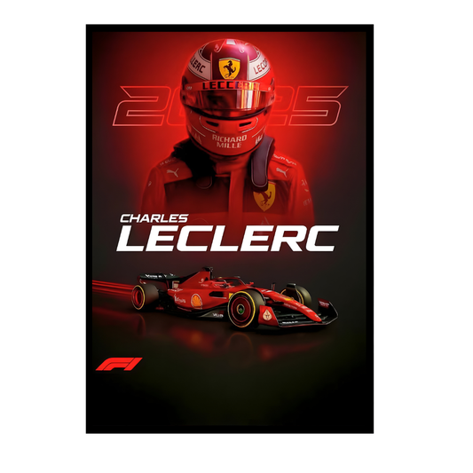 Premium Charles Leclerc 2D Car Frame – Formula 1 Wall Art for Racing Fans & Collectors | Scuderia Ferrari Inspired Decor