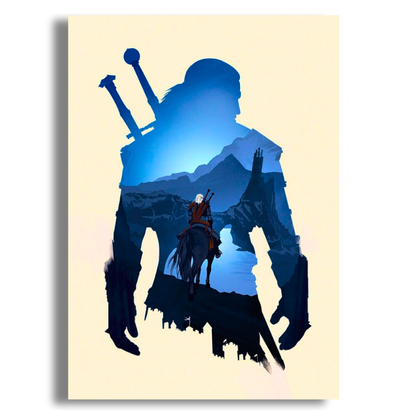 Geralt of Rivia Poster | The Witcher Wall Art | Minimalist Fantasy Poster for Bedroom, Gaming Room & Office | Premium Glossy Print