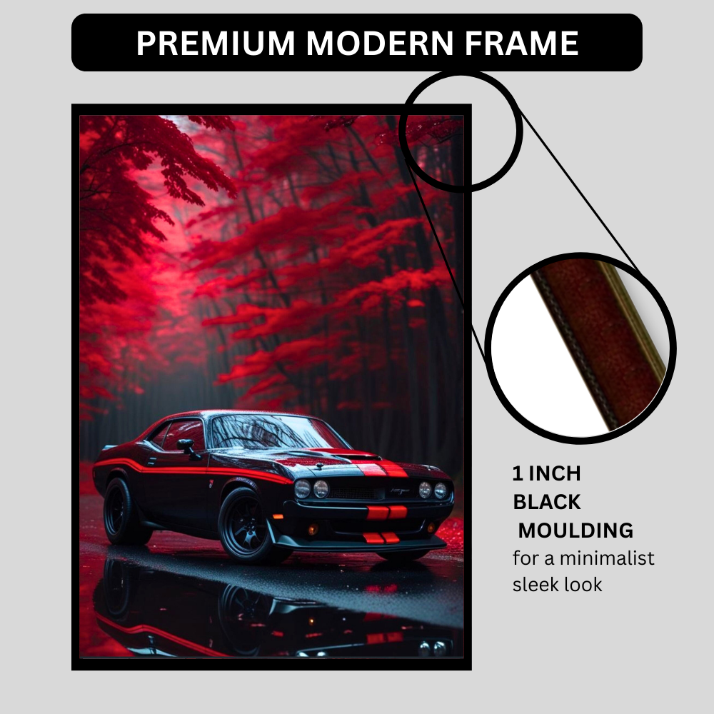 Dodge Challenger Framed Car Wall Art – Premium Automotive Decor for Car Enthusiasts