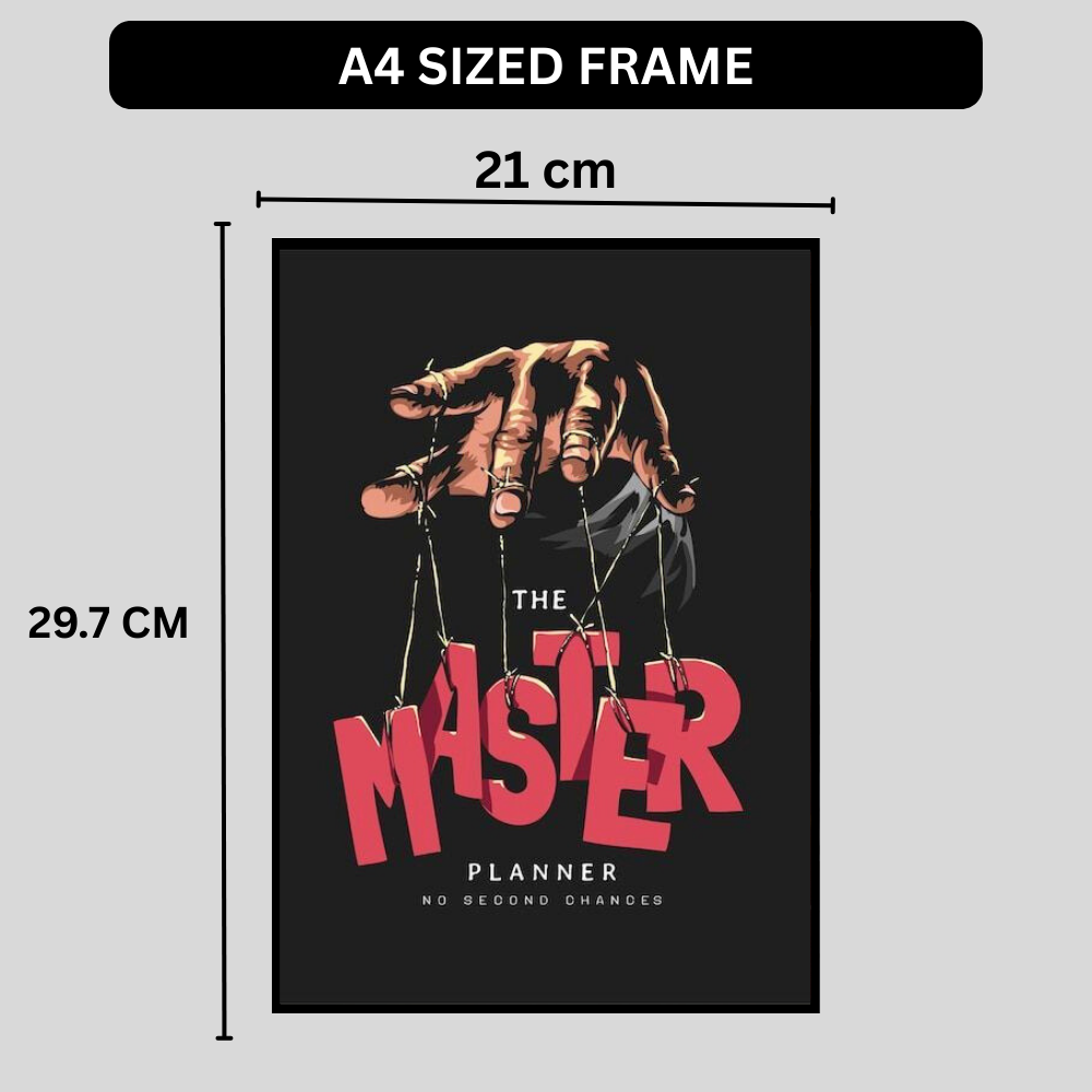 The Master Planner – Luxury Motivation Wall Art | Premium 2D Framed HD Glossy Print | Discipline & Control Statement Décor