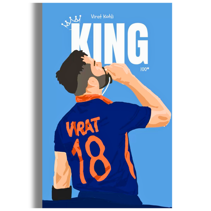 Virat Kohli King 18 Cricket Wall Poster | Premium Glossy Sports Poster for Bedroom, Living Room & Office | High Quality Print