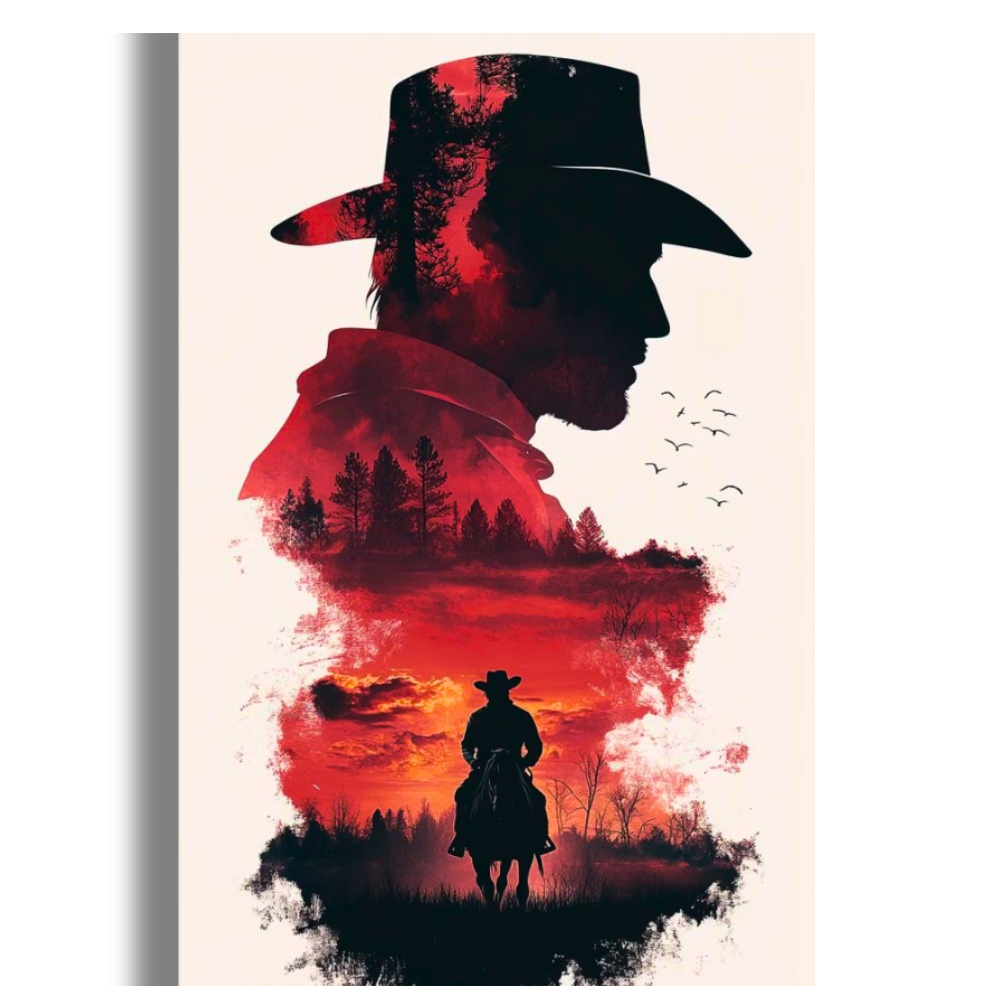Arthur Morgan Poster | Red Dead Redemption 2 Wall Art | Western Cowboy Sunset Poster | Premium Glossy Wall Poster for Bedroom, Gaming Room & Office