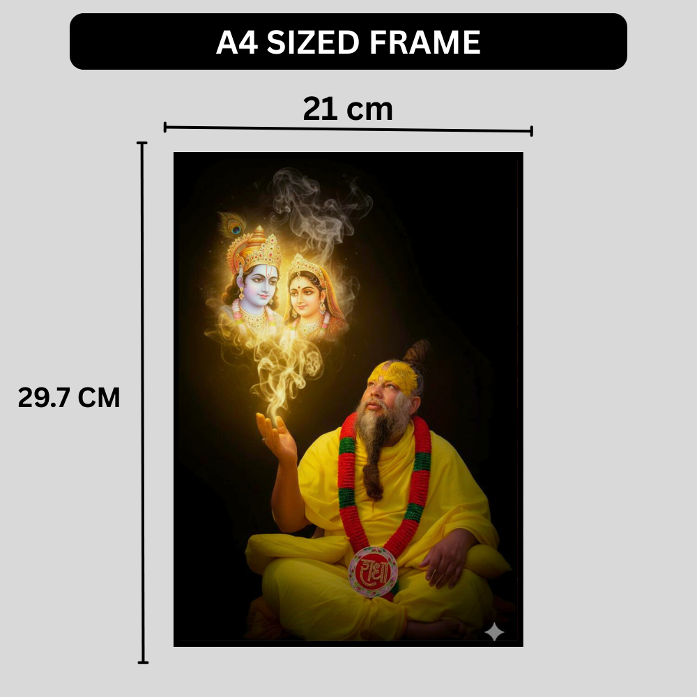Prem@n@nd Maharaj Ji Sacred Wall Frame | HD Glossy 2D Devotional Photo | Spiritual Guru Wall Art for Home Mandir, Pooja Room & Meditation Space
