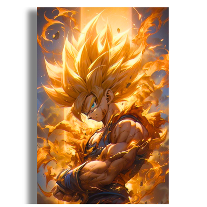 Anime Super Saiyan Warrior Poster | Dragon Ball Inspired Wall Art | Premium Glossy Anime Poster for Bedroom, Gaming Room & Office