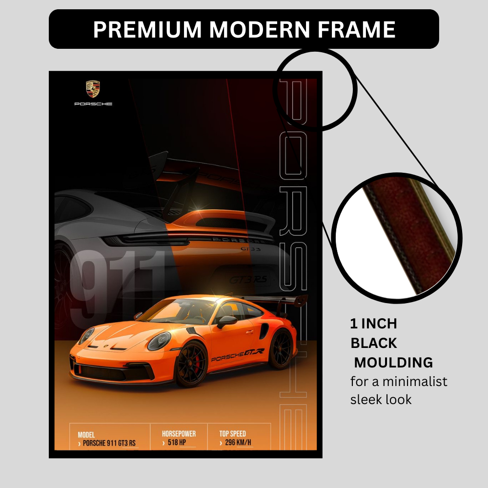 PORSCHE 911 GT3 RS Car Wall Art – Premium Automotive Decor for Car Enthusiasts