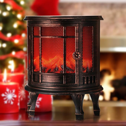 Furnace-Style LED Fireplace Lantern – Vintage Simulated Flame Light for Home, Bar & Holiday Decor