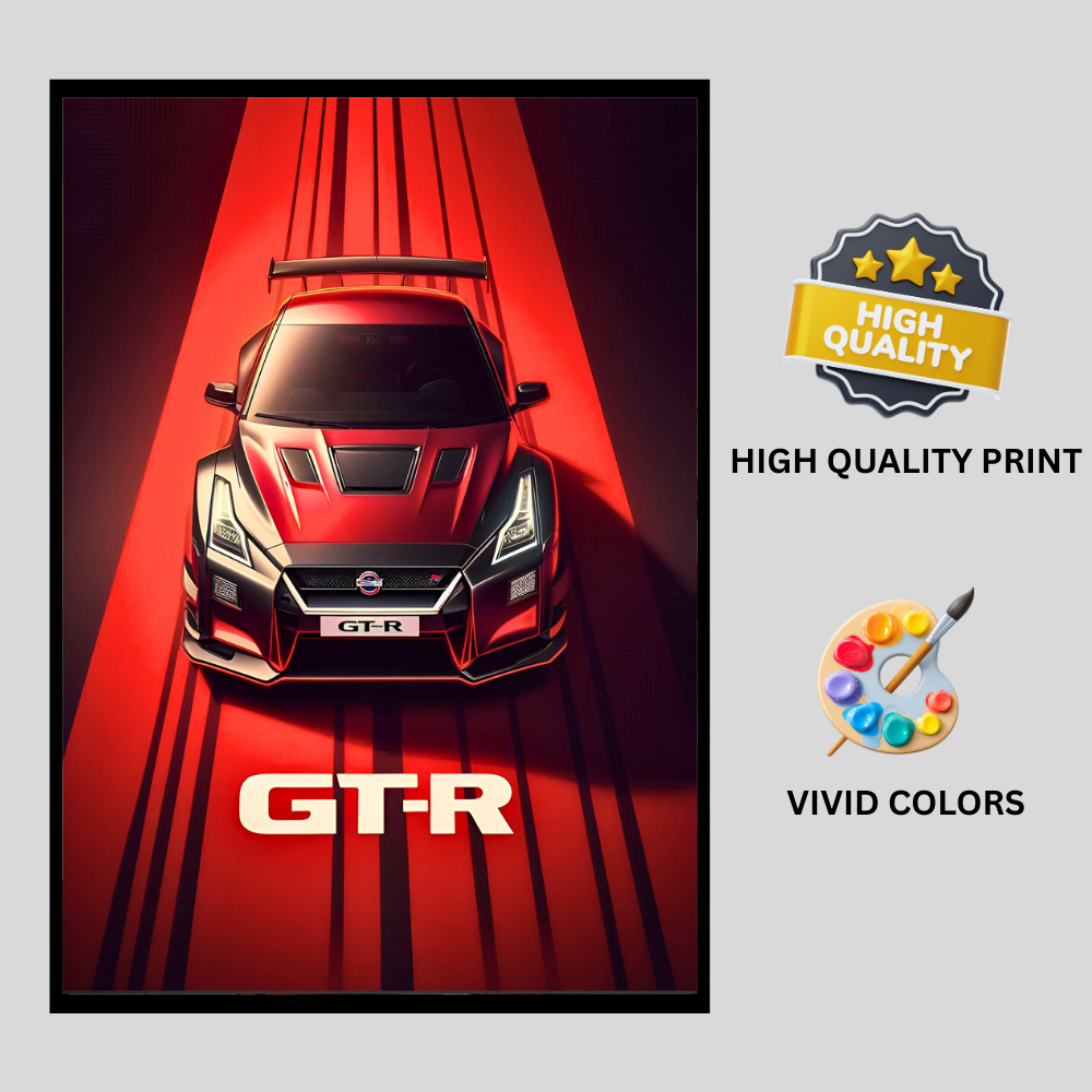 Nissan GTR Framed Car Wall Art – Premium Automotive Decor for Car Enthusiasts