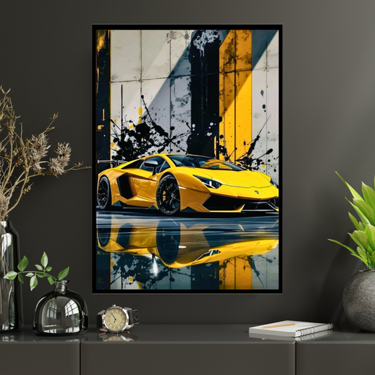 Lamborghini Framed Car Wall Art – Premium Automotive Decor for Car Enthusiasts