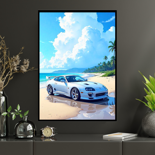 Supra Framed Car Wall Art – Premium Automotive Decor for Car Enthusiasts