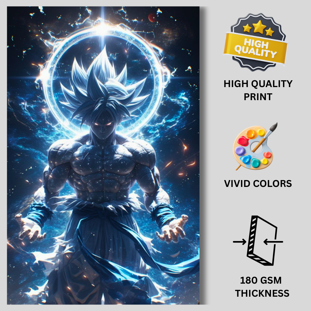 Ultra Instinct Goku Poster | Dragon Ball Super Anime Wall Art | Premium Glossy Anime Poster for Bedroom, Gaming Room & Office