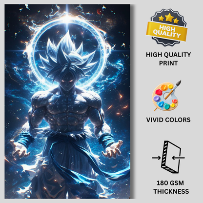 Ultra Instinct Goku Poster | Dragon Ball Super Anime Wall Art | Premium Glossy Anime Poster for Bedroom, Gaming Room & Office