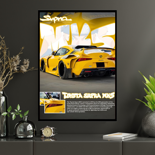 TOYOTA SUPRA MK5 Car Wall Art – Premium Automotive Decor for Car Enthusiasts