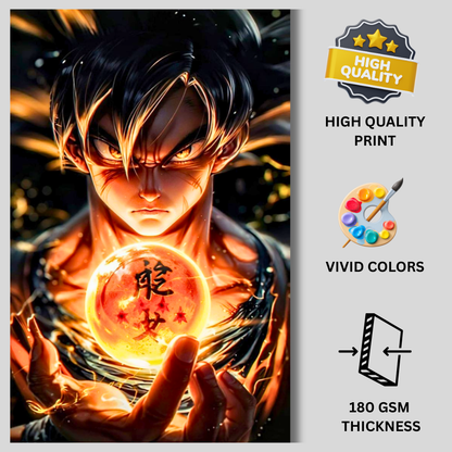Son Goku Dragon Ball Z Wall Poster | Premium Glossy Anime Poster with Dragon Ball Energy Art