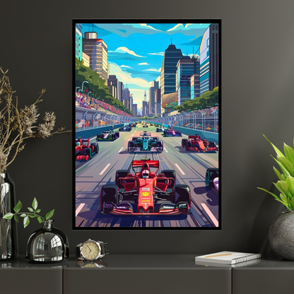 F1 Framed Car Wall Art – Premium Automotive Decor for Car Enthusiasts