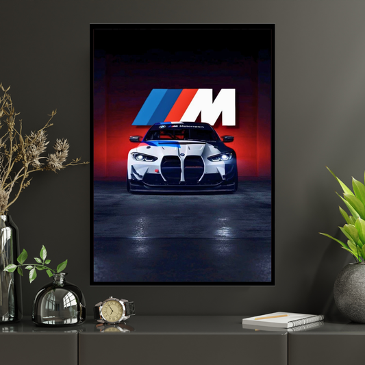 BMW M8 Sport Framed Car Wall Art – Premium Automotive Decor for Car Enthusiasts