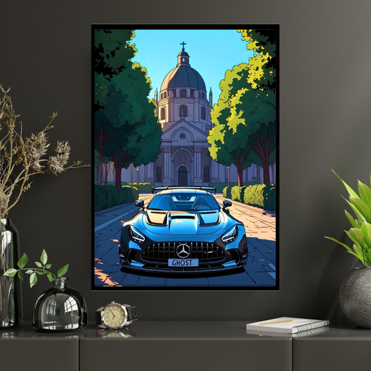 Mercedes Framed Car Wall Art – Premium Automotive Decor for Car Enthusiasts