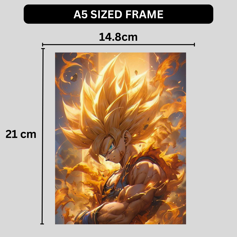Anime Super Saiyan Warrior Poster | Dragon Ball Inspired Wall Art | Premium Glossy Anime Poster for Bedroom, Gaming Room & Office
