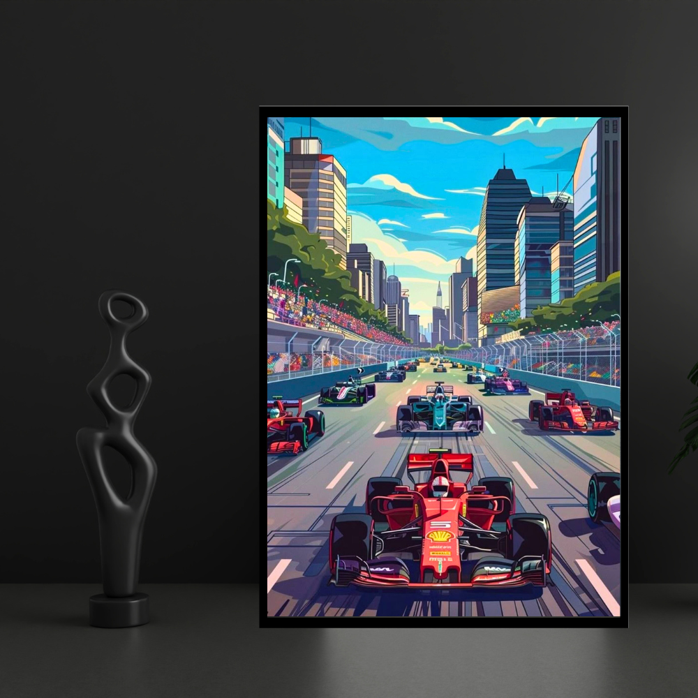 F1 Framed Car Wall Art – Premium Automotive Decor for Car Enthusiasts
