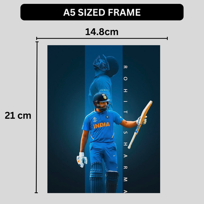 Rohit Sharma Hitman Cricket Wall Poster | Premium Glossy Indian Cricket Wall Art for Bedroom & Office | High Quality Print