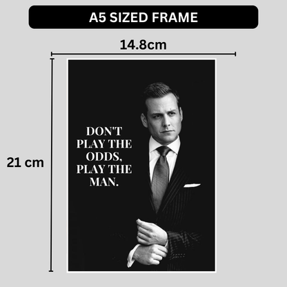 Play the Man – Luxury Black & White Motivational Quote Wall Art Poster | Classic Gentleman Office Decor | Premium Glossy Wall Poster for Office, Study & Home