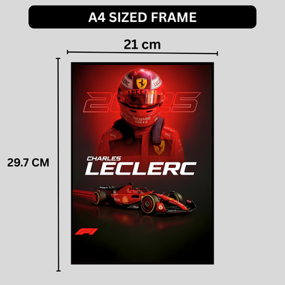 Premium Charles Leclerc 2D Car Frame – Formula 1 Wall Art for Racing Fans & Collectors | Scuderia Ferrari Inspired Decor