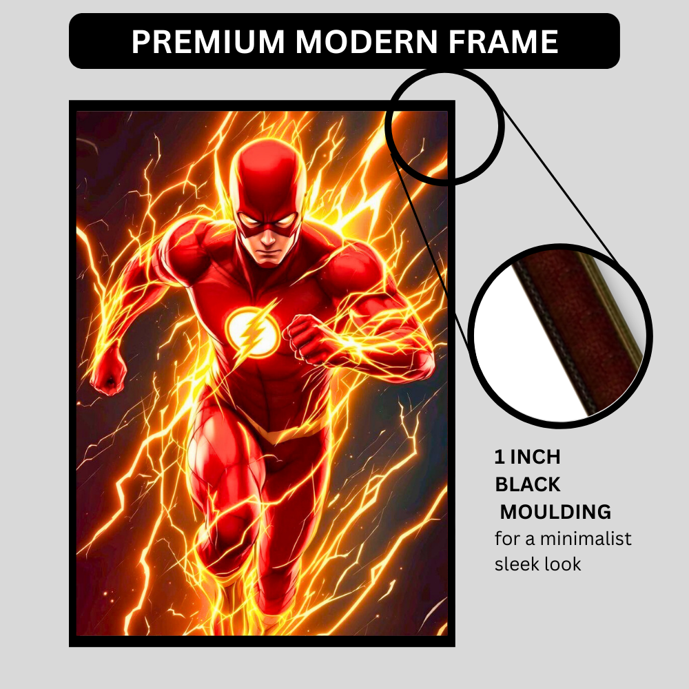 Premium The Flash Wall Art – Aesthetic 2D Frame for Home & Office Decor | DC Superhero Collectible