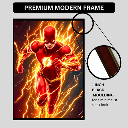 Premium The Flash Wall Art – Aesthetic 2D Frame for Home & Office Decor | DC Superhero Collectible