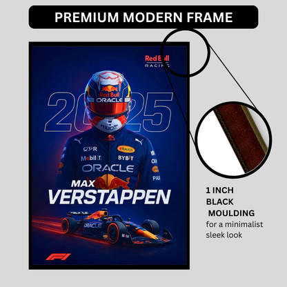 Premium Max Verstappen 2025 2D Car Frame – Formula 1 Wall Art for Racing Fans & Collectors | Red Bull Racing Inspired Decor