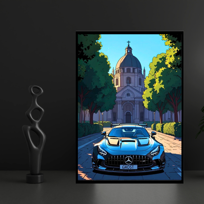 Mercedes Framed Car Wall Art – Premium Automotive Decor for Car Enthusiasts