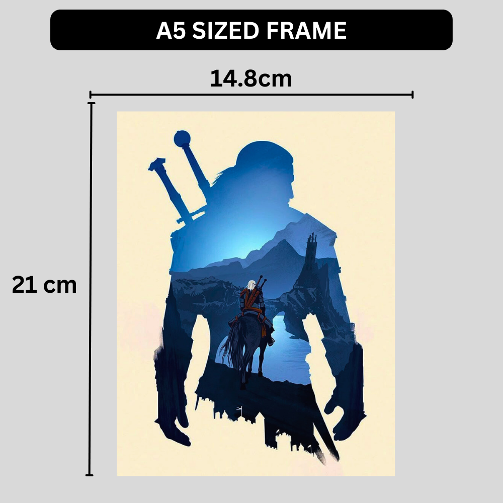 Geralt of Rivia Poster | The Witcher Wall Art | Minimalist Fantasy Poster for Bedroom, Gaming Room & Office | Premium Glossy Print