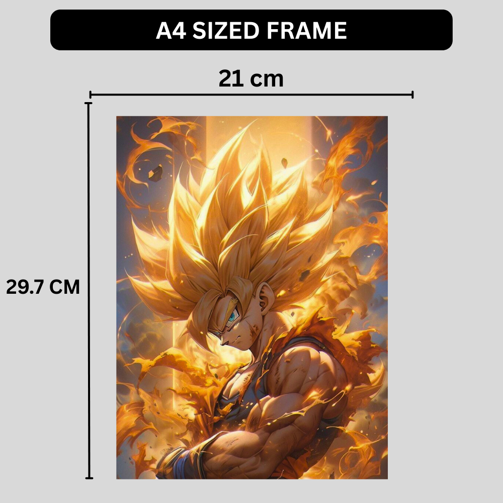 Anime Super Saiyan Warrior Poster | Dragon Ball Inspired Wall Art | Premium Glossy Anime Poster for Bedroom, Gaming Room & Office